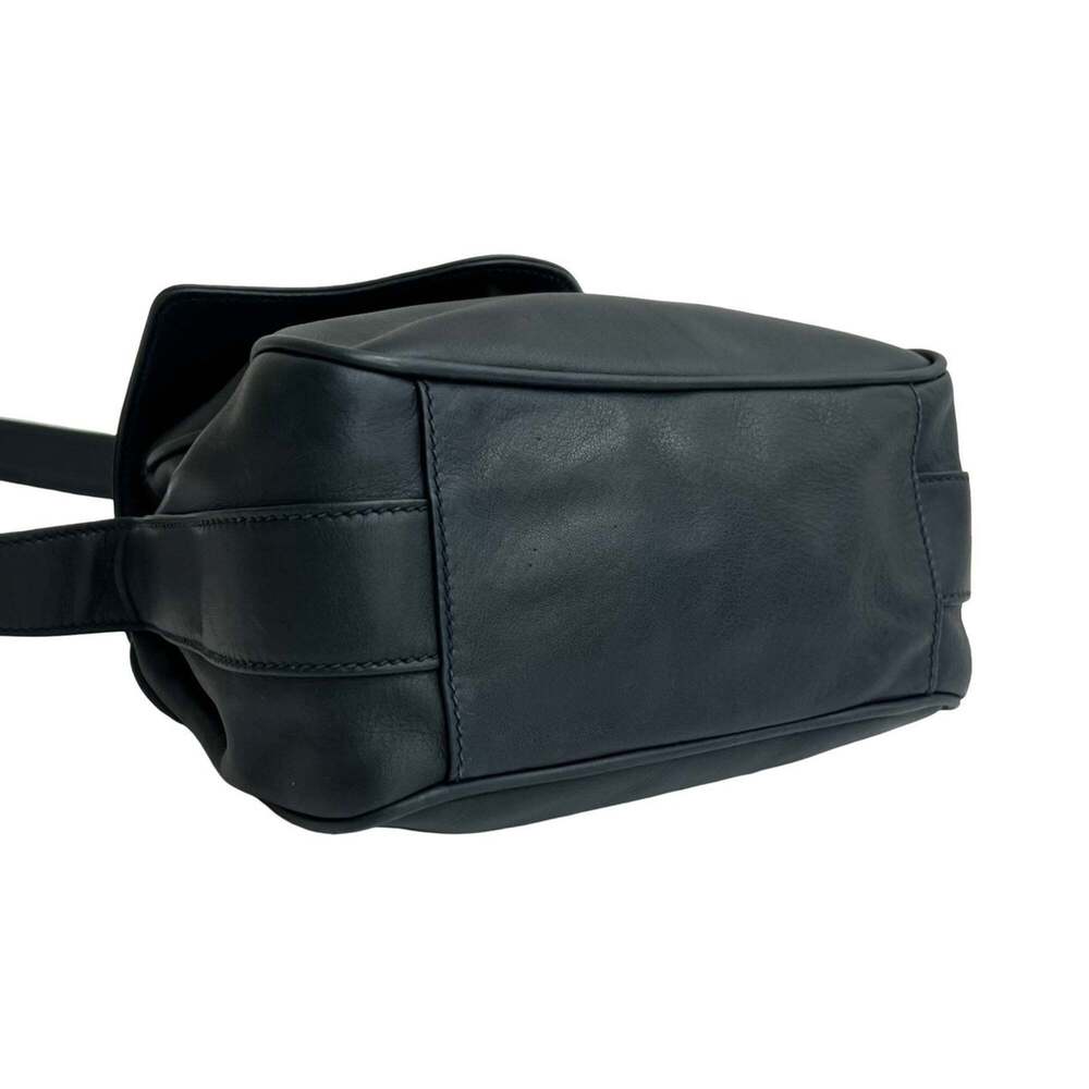 GUCCI (Old Gucci) Vintage Horseshoe Leather Shoulder Bag/Pochette, Navy, i36-8 - Picture 7 of 10